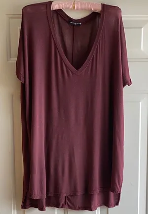 Brandy Melville Maroon Long Tee thumbnail 1