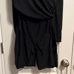 Black Long Sleeve Square Neck Maxi Dress Built in Shapewear thumbnail 3