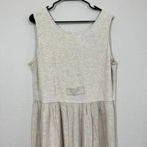 Vintage Timbuktu Station Womens L Midi Dress Oatmeal Linen Blend Knit Lagenlook thumbnail 7