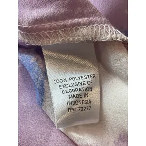 Evri Long Sleeve Semi Sheer Pink Blue Paint Look Tie Waist V-neck 3x Top NWT thumbnail 9