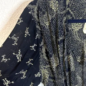 Vintage Sharon Rothfeld Sharon's World Wrap Dress Womens Size 11/12 Navy Silk thumbnail 3