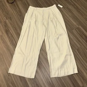 Maeve Anthropologie Pleated Wide Leg Pants Linen Blend‎ Size 1X thumbnail 1