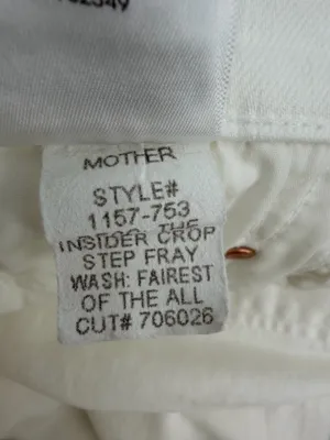Mother Jeans Women’s 30 White Denim the Insider Crop Step Fray 1157-753 26” thumbnail 7