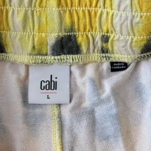 Cabi Atomic Lounger Pants Yellow Tie Dye Ruched Rayon Large‎ thumbnail 9