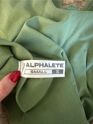Alphalete Amplify High-Rise Scrunch Bike Shorts in Olive Green thumbnail 3