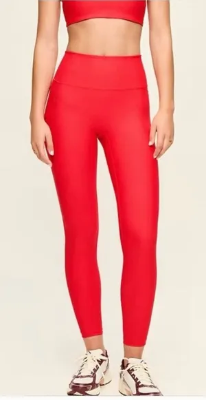 Old Navy Women's Elevate Legging Go Dry Side Pockets Red Active High Rise thumbnail 1
