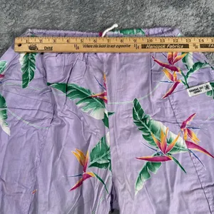 Banana Bay Trousers Pants Size Medium Palm Floral Pattern Resortwear Cropped USA thumbnail 4