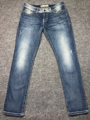 BKE Payton Ankle Skinny Mid-Rise Women's Faded Blue Jeans thumbnail 1