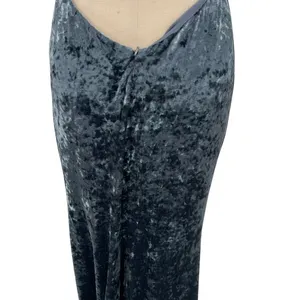 La Femme 25659 Strappy Plunging Velvet Slit Dress‎ Gown Blue Size 6 thumbnail 13