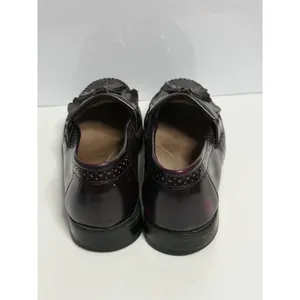 BASS Men's Loafers US Size 9W Black 100% Leather Tassel Slip-On Burgundy C-4 thumbnail 3