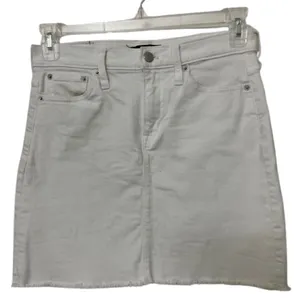 J Crew Mercantile White Denim Mini Skirt Size 2 thumbnail 3