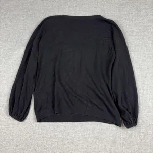 August Silk Sweater Womens M Black Rayon Nylon Crew Neck Tight-Knit Pullover thumbnail 12