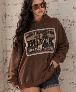 Unbranded Women's Brown and Khaki Hoodie thumbnail 1