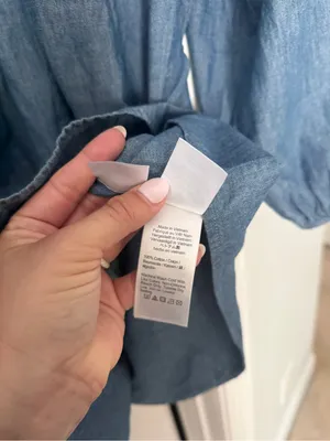 J. Crew Tie-sleeve button-front dress chambray blue thumbnail 4