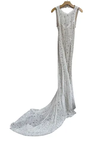 Lulus Love Everlasting White Floral Lace Mermaid Maxi Dress Wedding Gown Small thumbnail 1