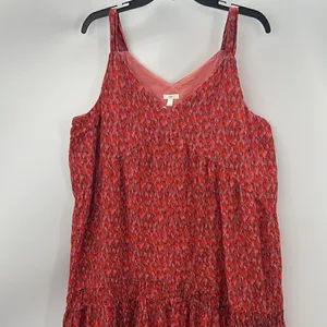 Joie large abstract print boho tiered red black maxi dress thumbnail 2