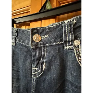 ROCK‎ & ROLL COWGIRL Jeans 28x32 Dark Wash Studded Side Seam Embellished Western thumbnail 3