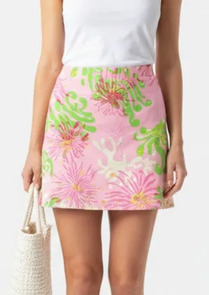Lilly Pulitzer Pink Print 72846 Underwater Ocean Print Mini Skirt M thumbnail 1