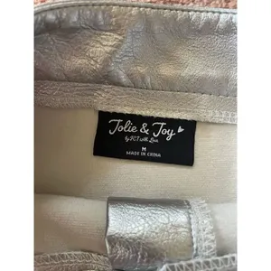 Jolie & Joy SILVER METALLIC FAUX LEATHER MINI SKIRT Size M thumbnail 2