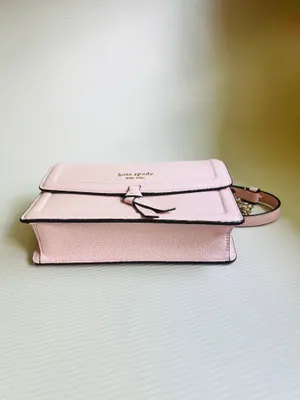 Kate Spade Knott Flap Crossbody Pink Pebbled Leather Chain Strap Bag NWOT thumbnail 2
