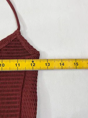 NWOT Farm Rio Cotton Burgundy Sleeveless Midi Dress Size XS thumbnail 12