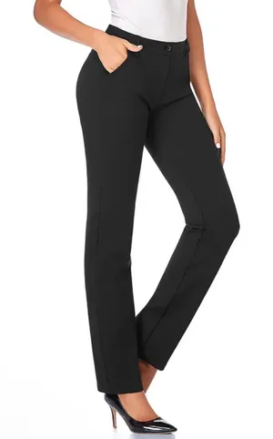 NWT Women's Black Stretch Slacks | Black Stretch Work Pants | Size XL (34”) thumbnail 1