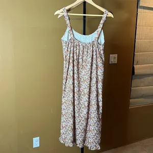 Hand Crafted Flower Midi Dress Size M Brown Size M thumbnail 4