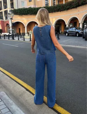 Forever 21 Women Fashion A-Line Denim Top thumbnail 3