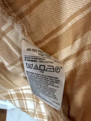 Gap Tan Cream Plaid Oversized Flannel Button-Down Shirt Women’s L thumbnail 4