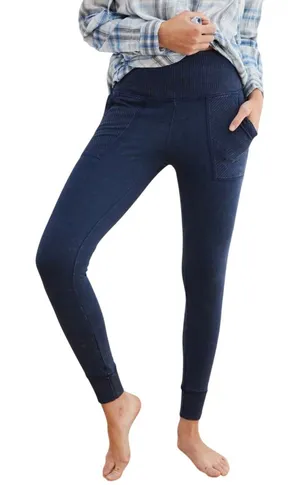 Aerie Chill Play Move Jogger Leggings Womens Medium Blue Acid Wash High‎ Waist thumbnail 1