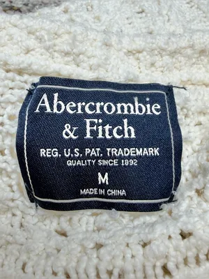 Abercrombie & Fitch Cream Ivory Mixed Open Knit Long Sleeve Sweater Medium M thumbnail 4