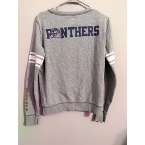 PINK Victoria's Secret Sweatshirt Panthers‎ Graphic Sequins Gray Small thumbnail 5