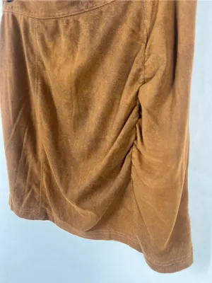 Free People Rumi Ruched Mini Skirt — Chestnut Brown thumbnail 3