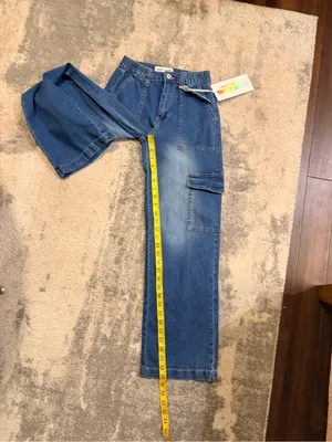 Juniors GOGO Skater Blue Cargo Style Jeans - Relaxed Fit thumbnail 7