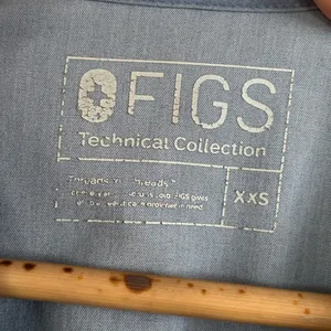 FIGS Scrub Top XXS Light Blue V-Neck Technical Collection Short Sleeve Pockets thumbnail 4