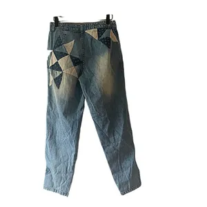Free People We The Free Size 26 Down‎ to Earth Patchwork Jeans Light Wash Distressed thumbnail 3