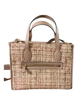 GUESS Pink & Cream Tweed Bouclé Satchel Crossbody Bag – NWOT thumbnail 3