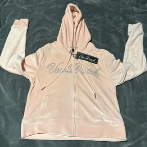 VON DUTCH Pink Velour Zip Up Hoodie Size XL thumbnail 1