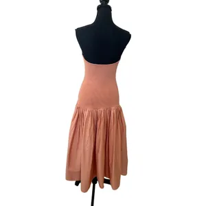 Alexis Sherbet Orange Fit Flare Midi Dress MEDIUM Drop Waist Party Designer $550 thumbnail 12