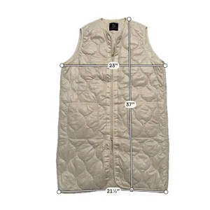 Anthropologie Do Everything in Love Quilted Puffer Vest Women OS Cream Longline thumbnail 3