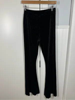 Natural Life Joplin Ribbed Velvet Flare Pants Women Medium Black NWOT Boho Retro thumbnail 4