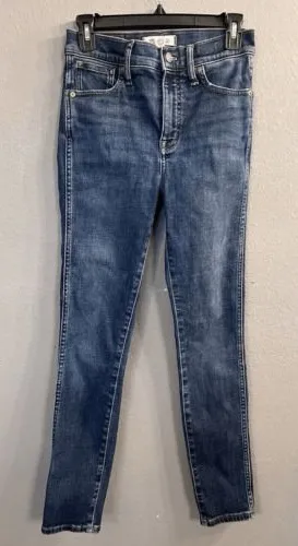 Madewell Womens Skinny Jeans‎ Size 26 10" High Rise Blue Denim Stretch Pants thumbnail 1