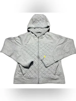 The North Face Quilted Zip Up Hoodie Jacket Grey Athleisure Layer XL Gorpcore thumbnail 3