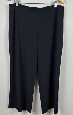 Express Trouser High Rise Pants Womens Large Black Solid Work Career Office New‎ thumbnail 1