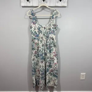 J.Crew English Garden Floral Midi Dress Cotton Poplin Sleeveless Size 2 NWT thumbnail 2