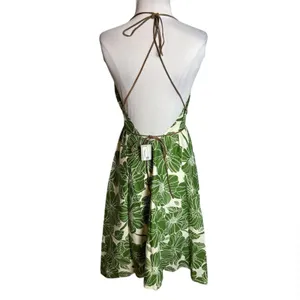 NWT Bill Hallman‎ cotton island dress palm print Sz XS thumbnail 2