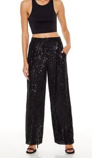 Forever 21 Black Wide Leg Sequin Pants - Size XS - NWT thumbnail 1