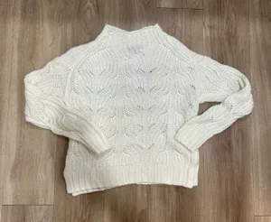 J.Crew Ivory Cable Knit Roll Neck Preppy Sweater Women’s S Cozy Cottagecore thumbnail 1