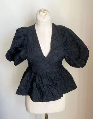Hunter Bell Black Heart Peplum Top thumbnail 1