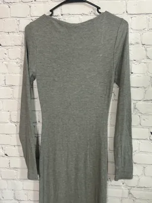 Soft Lounge Long Sleeve Dress Heather Gray Size L thumbnail 6